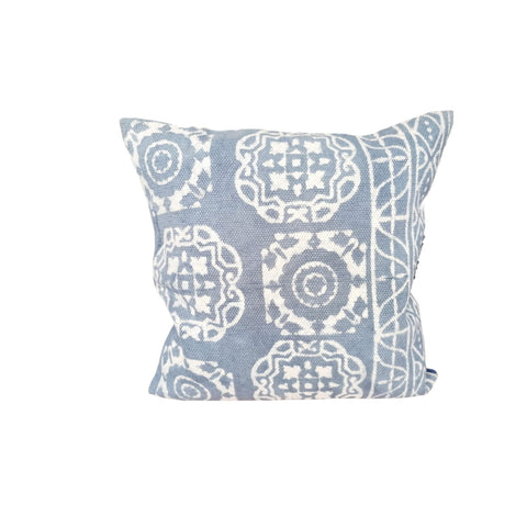 Block Print Cotton Cushion Indigo