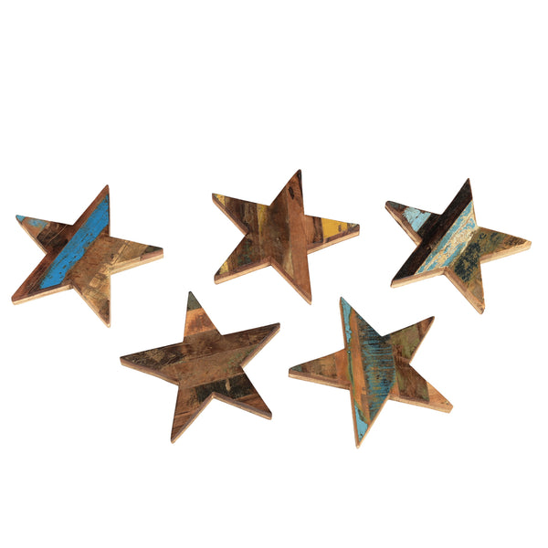 Reclaimed Wood Star different styles stars on white background