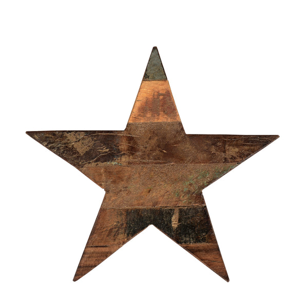Reclaimed Wood Star Front View With Mixed Wood Patina