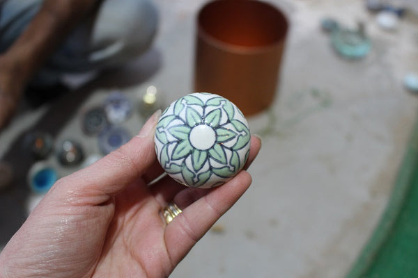 Taj Green Ceramic Knob