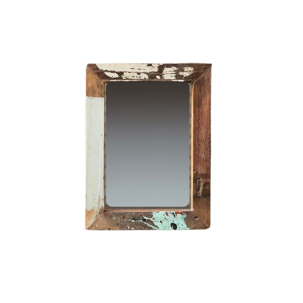 The Koli Mirror frame from mixed, coloured reclaimed wood