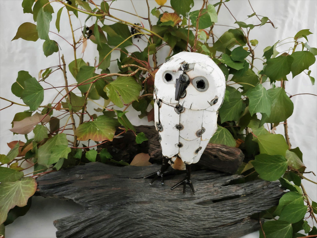Owl (22 cm) - Upcycled Washing Machine Metal