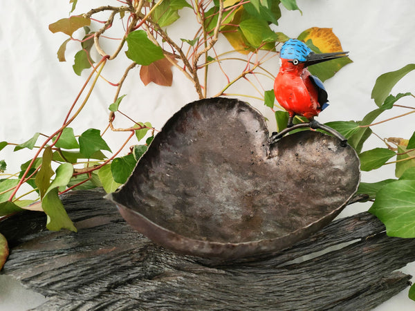 Leaf Birdbath With Kingfisher